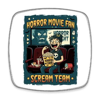 Horror Movie Fan Scream Team - Viereckiger Kühlschrankmagnet - Weiß - Vorne