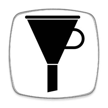 Funnel - Square fridge magnet - white - Front