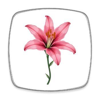 Pink Lily - Square fridge magnet - white - Front