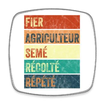 Agriculteur Fier - Magnet carré - blanc - Devant