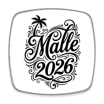 Malle 2026 Palme Majorque - Magnet carré - blanc - Devant