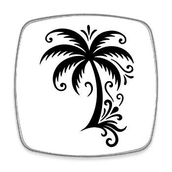 Palm tree icon beach - Square fridge magnet - white - Front