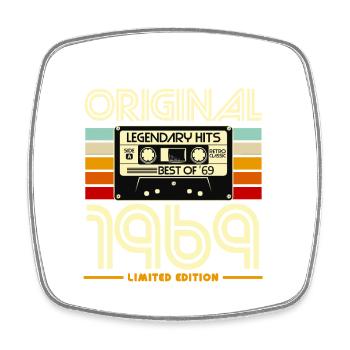 Original 1969 Retro Cassette - Square fridge magnet - white - Front