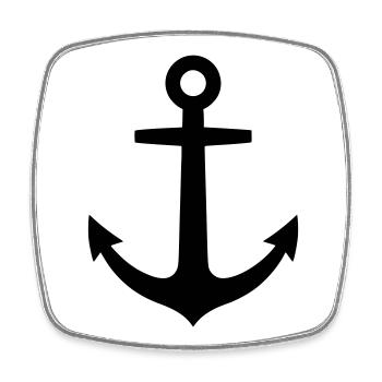 Anker Maritim Schiff Logo - Viereckiger Kühlschrankmagnet - Weiß - Vorne