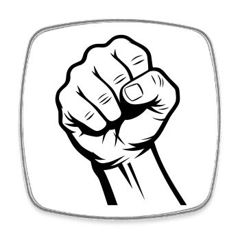 Fist - Square fridge magnet - white - Front