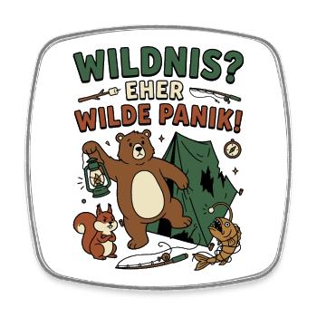 Wildnispanik Bärencamp Illustration - Viereckiger Kühlschrankmagnet - Weiß - Vorne