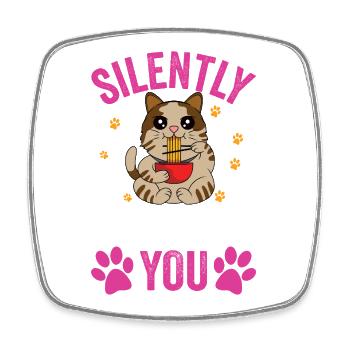 Te juger silencieusement, chat. - Magnet carré - blanc - Devant