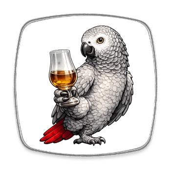 Graupapagei Whisky - Viereckiger Kühlschrankmagnet - Weiß - Vorne