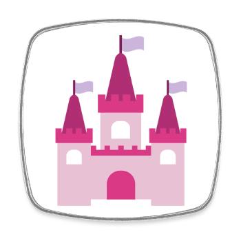 Princess Castle - Square fridge magnet - white - Front