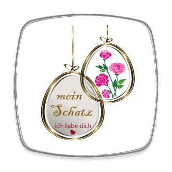 Halskette  - Viereckiger Kühlschrankmagnet - Weiß - Vorne