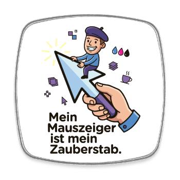 Mauszeiger Zauberstab Designer Humor - Viereckiger Kühlschrankmagnet - Weiß - Vorne