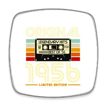 Original 1956 Retro Heritage Cassette - Square fridge magnet - white - Front