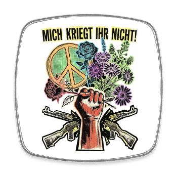 Frieden Blumen Gegen Krieg - Viereckiger Kühlschrankmagnet - Weiß - Vorne