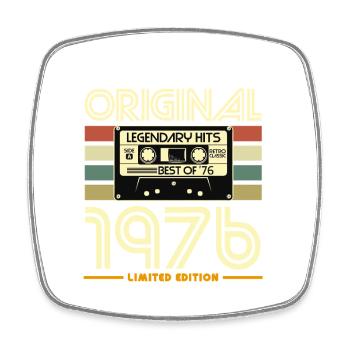 Originalkassette von 1976 - Viereckiger Kühlschrankmagnet - Weiß - Vorne