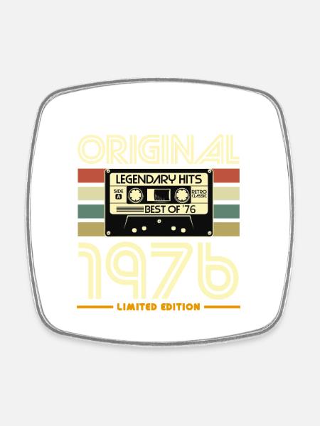 Original 1976 Cassette Vintage - Square fridge magnet - white