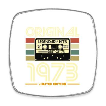 Originale Retro-Kassette von 1973 - Viereckiger Kühlschrankmagnet - Weiß - Vorne