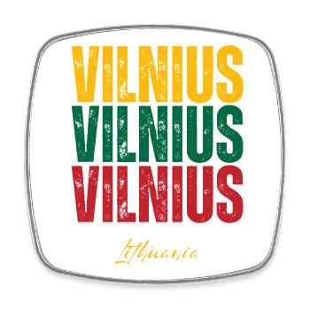 Vilnius, Litauen, ich liebe Vilnius - Viereckiger Kühlschrankmagnet - Weiß - Vorne