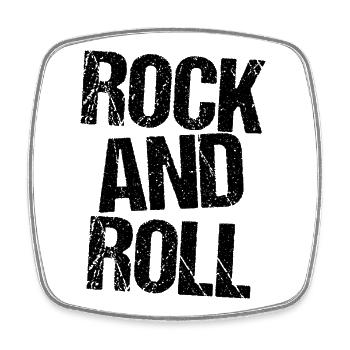 Rock and Roll Distressed Typography Design - Square fridge magnet - white - Front