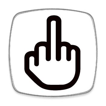 Middle Finger Hand Sign – Fuck You Symbol - Square fridge magnet - white - Front
