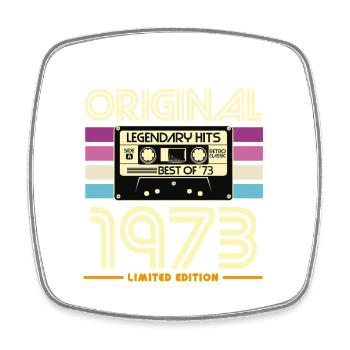 Originale limitierte Retro-Kassette von 1973 - Viereckiger Kühlschrankmagnet - Weiß - Vorne