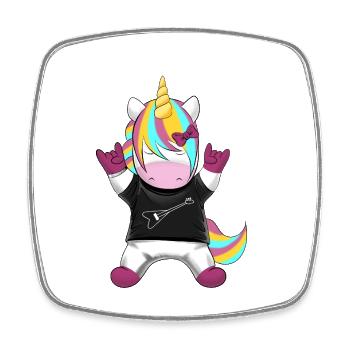 Rock Arc-en-ciel Licorne - Magnet carré - blanc - Devant