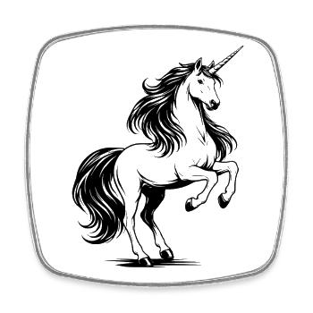Unicorn Horse Black - Square fridge magnet - white - Front
