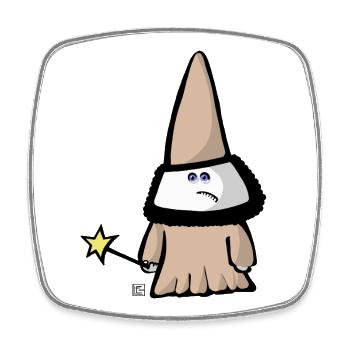 Cosmo Chapeau Cone - Magnet carré - blanc - Devant