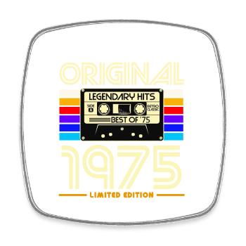 Originale Retro-Kassette von 1975 - Viereckiger Kühlschrankmagnet - Weiß - Vorne