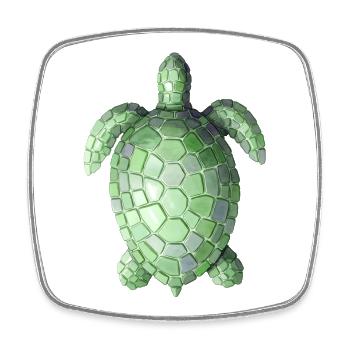 Mosaïque de Tortue - Cadeau pour les éventails de la mer - Magnet carré - blanc - Devant