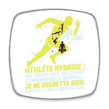 Athlète Hybride Course Fitness Humour Citation - Viereckiger Kühlschrankmagnet - Weiß - Vorne