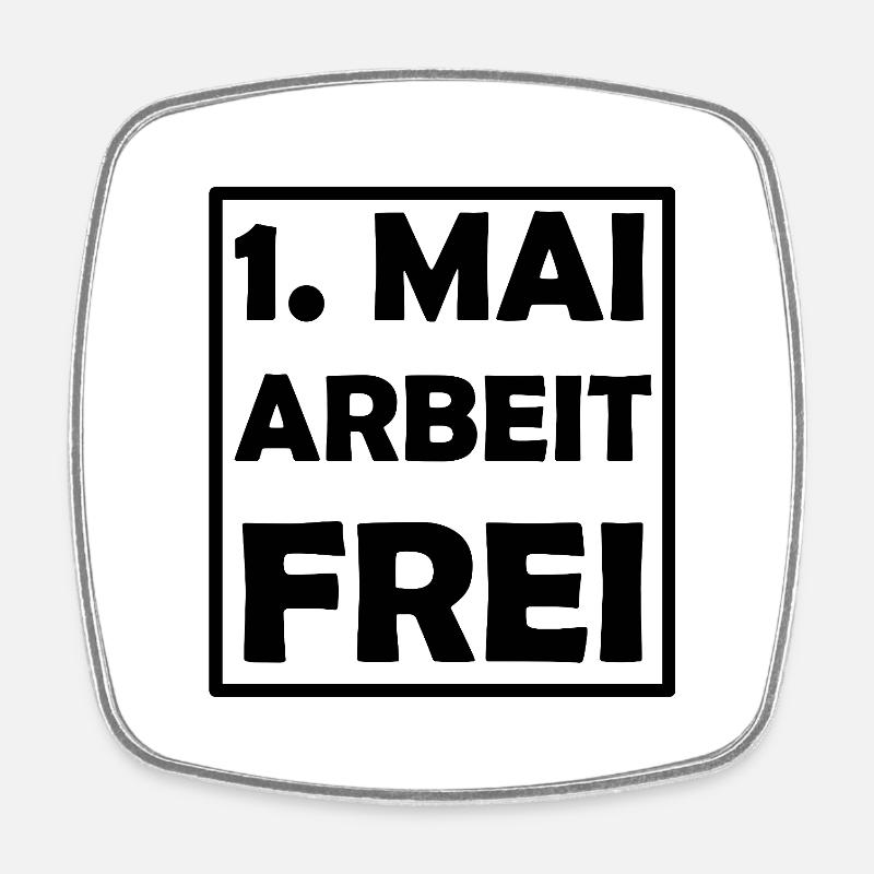 Erster Mai - Viereckiger Kühlschrankmagnet - Weiß