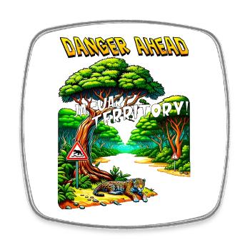 Jaguar Territory - Hill Forest - Square fridge magnet - white - Front