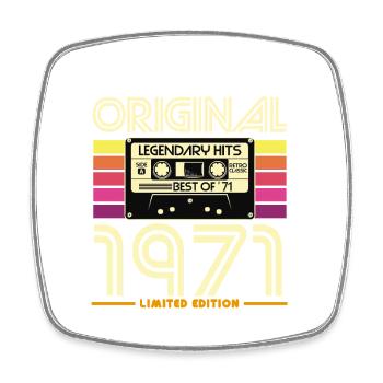 Retro Kassette 1971 Limited Edition - Viereckiger Kühlschrankmagnet - Weiß - Vorne