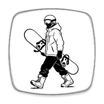 Snowboarder - Viereckiger Kühlschrankmagnet - Weiß - Vorne