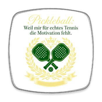 Pickleball Tennis Motivation Wappen Design - Viereckiger Kühlschrankmagnet - Weiß - Vorne