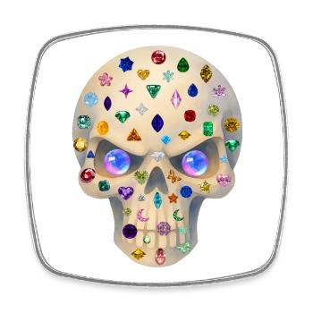 Gemstones Skull t-shirt design. - Square fridge magnet - white - Front