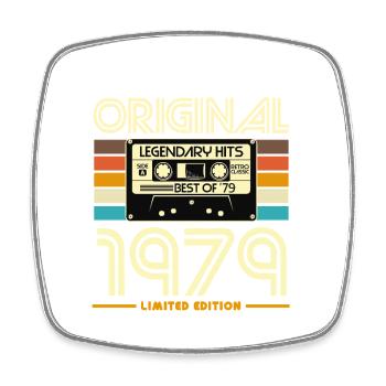 Originale Kassetten-Retro-Edition von 1979 - Viereckiger Kühlschrankmagnet - Weiß - Vorne