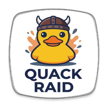 Viking Duck : Raid des coins - Magnet carré - blanc - Devant