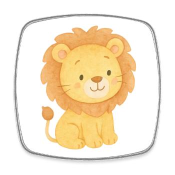 Cute Little Lion in Watercolor - Square fridge magnet - white - Front