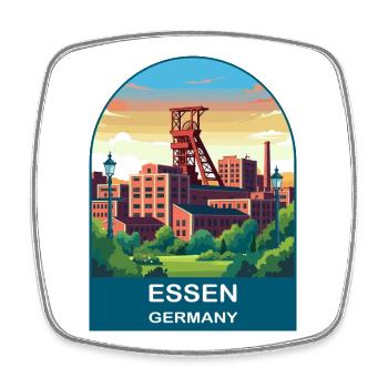 Essen, Deutschland, Zollverein Industriereise, Kunst - Viereckiger Kühlschrankmagnet - Weiß - Vorne