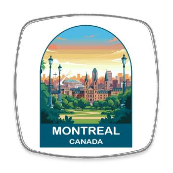 Affiche de voyage au stade canadien de Montréal - Magnet carré - blanc - Devant