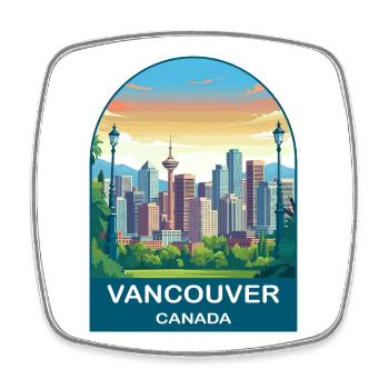 Vancouver Canada Harbour Centre Travel Art - Square fridge magnet - white - Front