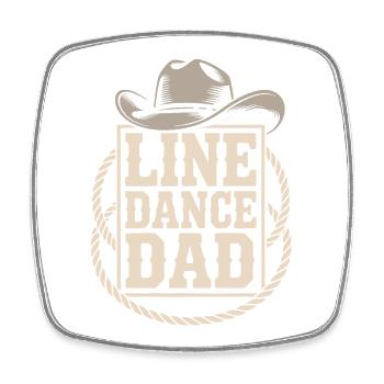 Line Dance Dad Cowboy Look - Viereckiger Kühlschrankmagnet - Weiß - Vorne