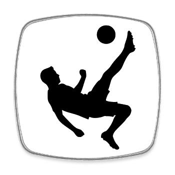 Soccer Action Shot Silhouette Logo - Square fridge magnet - white - Front