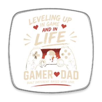 Gamer Dad: Level Up in Game and Life - Square fridge magnet - white - Front