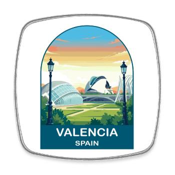 Valencia Spain City of Arts Vintage Travel Art - Square fridge magnet - white - Front