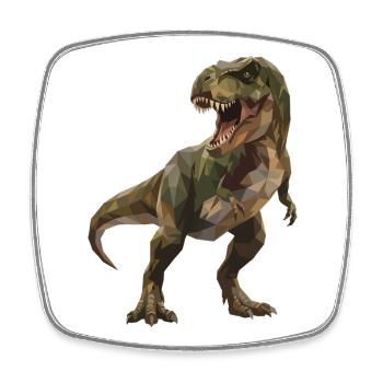 Geometric Green T-Rex Low Poly Camo Style - Square fridge magnet - white - Front