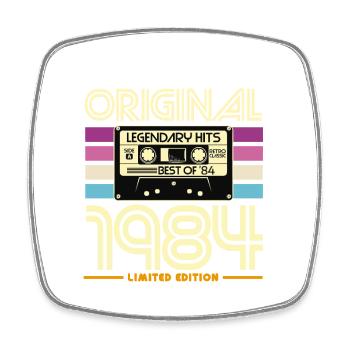 Originale limitierte Retro-Kassette von 1984 - Viereckiger Kühlschrankmagnet - Weiß - Vorne