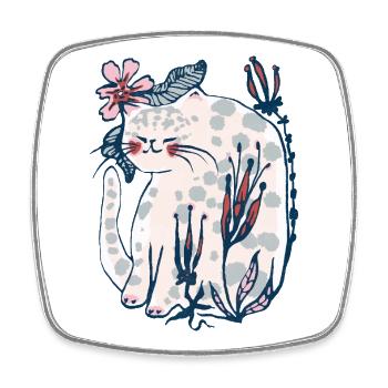 SPRING KITTY - Square fridge magnet - white - Front