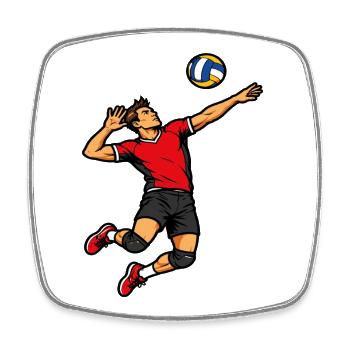 Kraftvoller Aufschlagvolleyballspieler - Viereckiger Kühlschrankmagnet - Weiß - Vorne